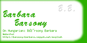 barbara barsony business card